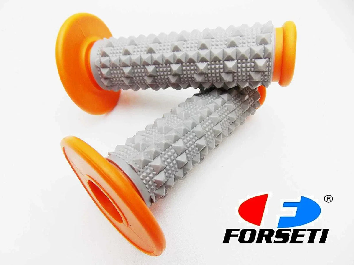 Orange Grey Diamond Top Handlebar Grip Set for Suzuki MX Enduro Trail