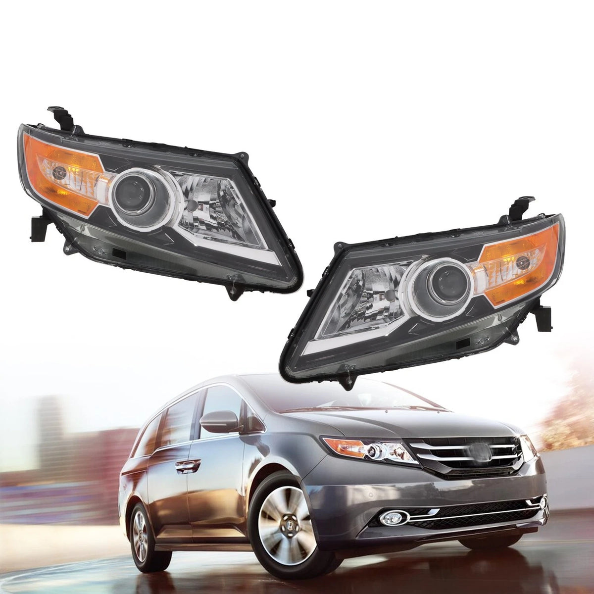 Pair of Halogen Headlights for Honda Odyssey (2014–2017) HO2503154, HO2502154