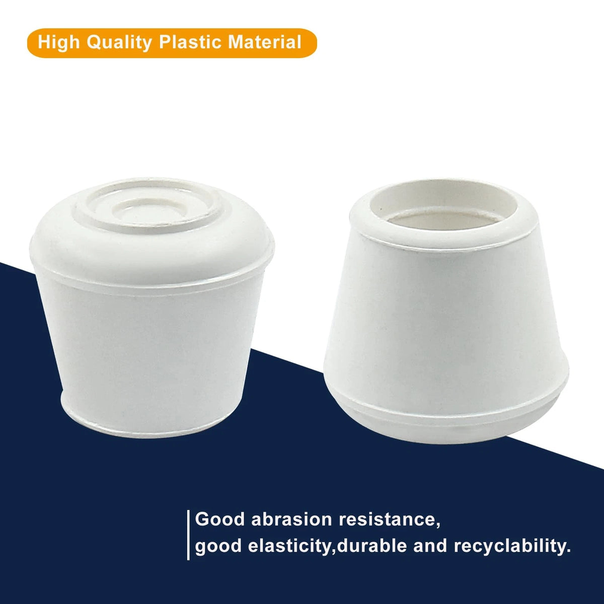 Set of 16 Chair Leg Caps 3/4 Inch Rubber End - White
