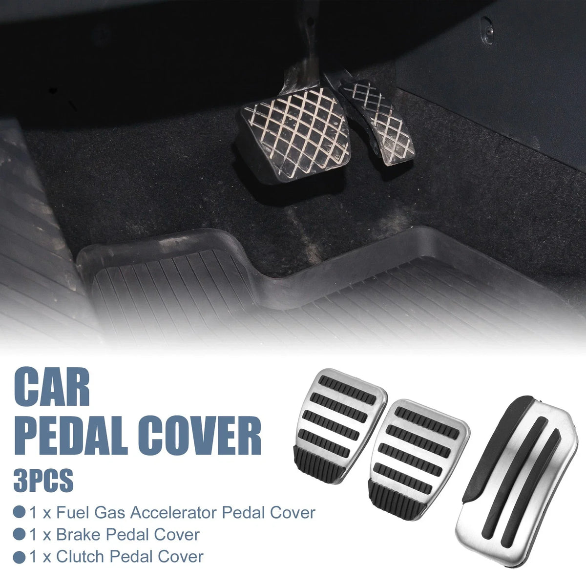 3pcs Accelerator & Brake Pedal Cover Set for Nissan Juke Leaf (2011–2018)