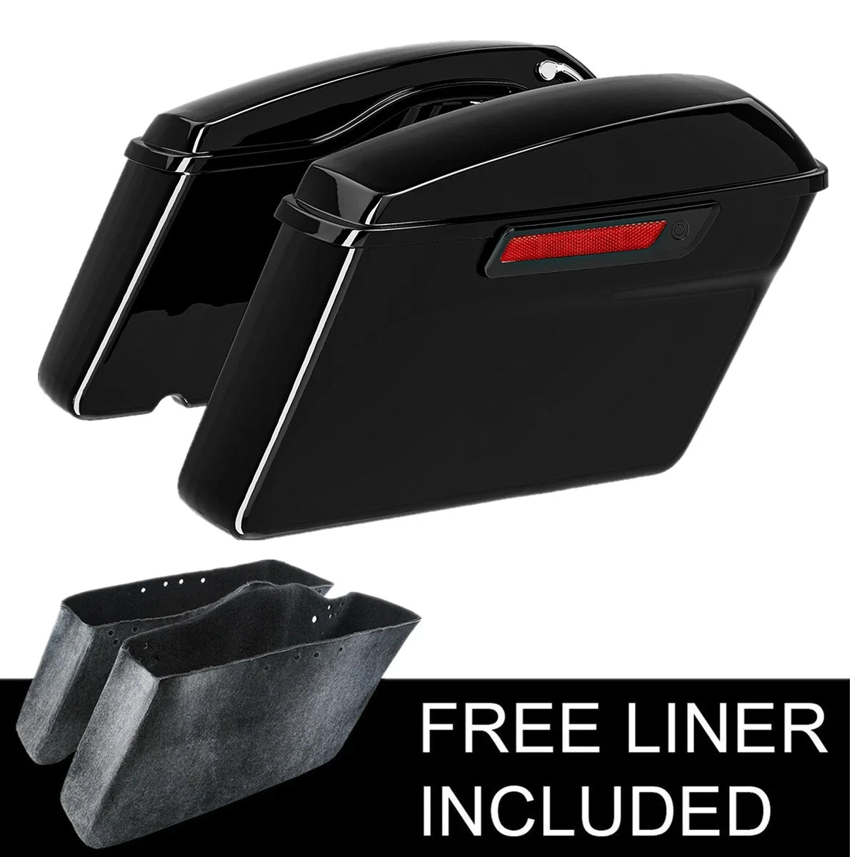Black Hard Saddlebag & LED Rear Fender for Harley Electra Glide (2014–2023)