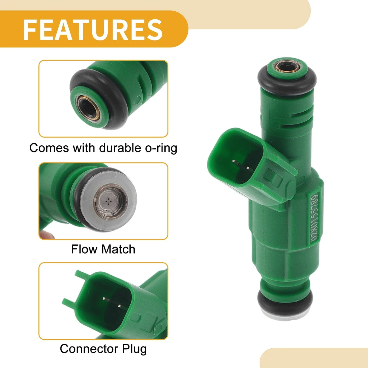 1 Pc Fuel Injector No. 0280155789/53030778 for Dodge B1500 (1996–1998)
