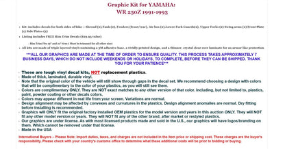 Stickers for Yamaha WR250Z (1991–1993)