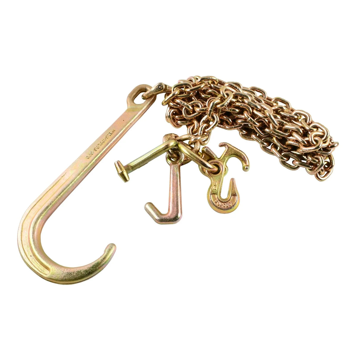 2X 5/16''x10' Transport Tow Chain for G70 (J Hook, Long Shank, Grab Hook)