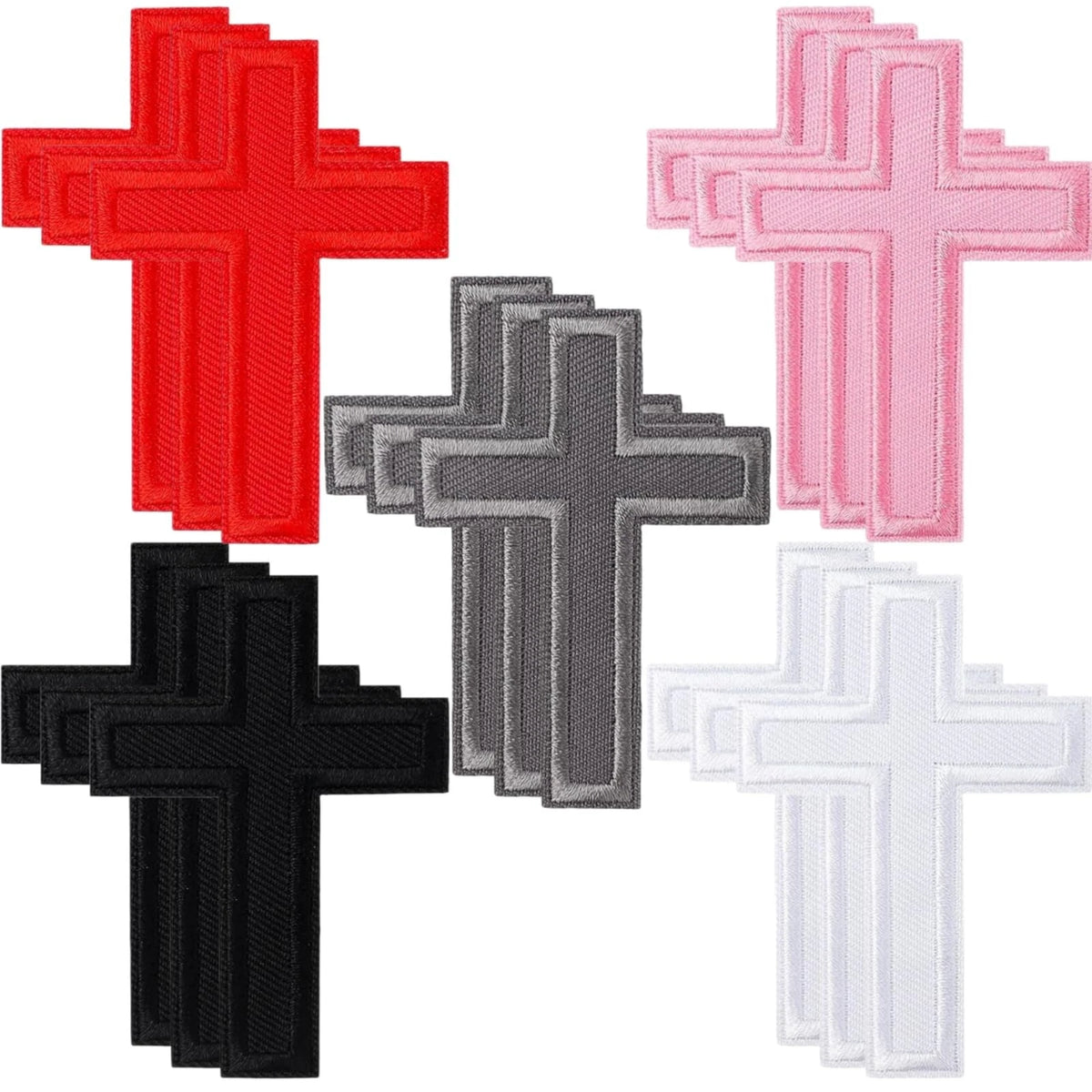 15PCS Iron on Cross Patches for Christian Embroidery (Multicolors)