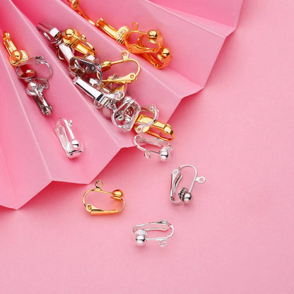 30 Pieces Clip-on Earring Converters in Gold, Silver, Steel
