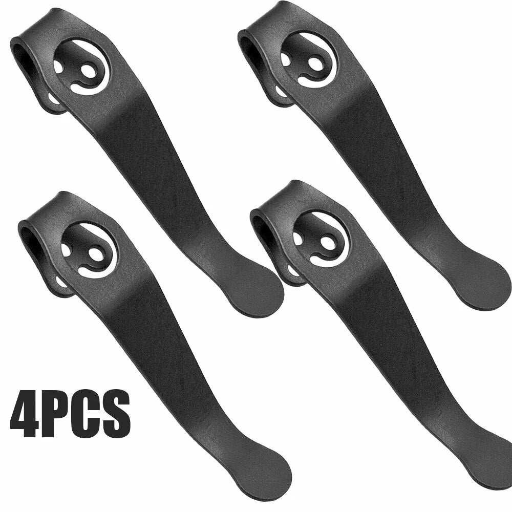 4PC Titanium Deep Carry Pocket Clip for Spyderco Para 2, 3, Yojimbo