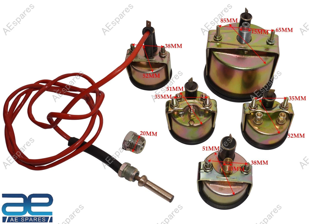 Gauge Kit for Willys Jeep MB GPW CJ (Speedometer MPH KPH Temp Oil Fuel Amp)