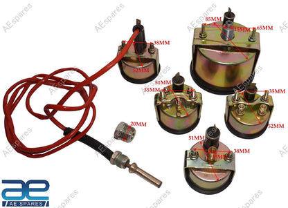 Gauge Kit for Willys Jeep MB GPW CJ (Speedometer MPH KPH Temp Oil Fuel Amp)