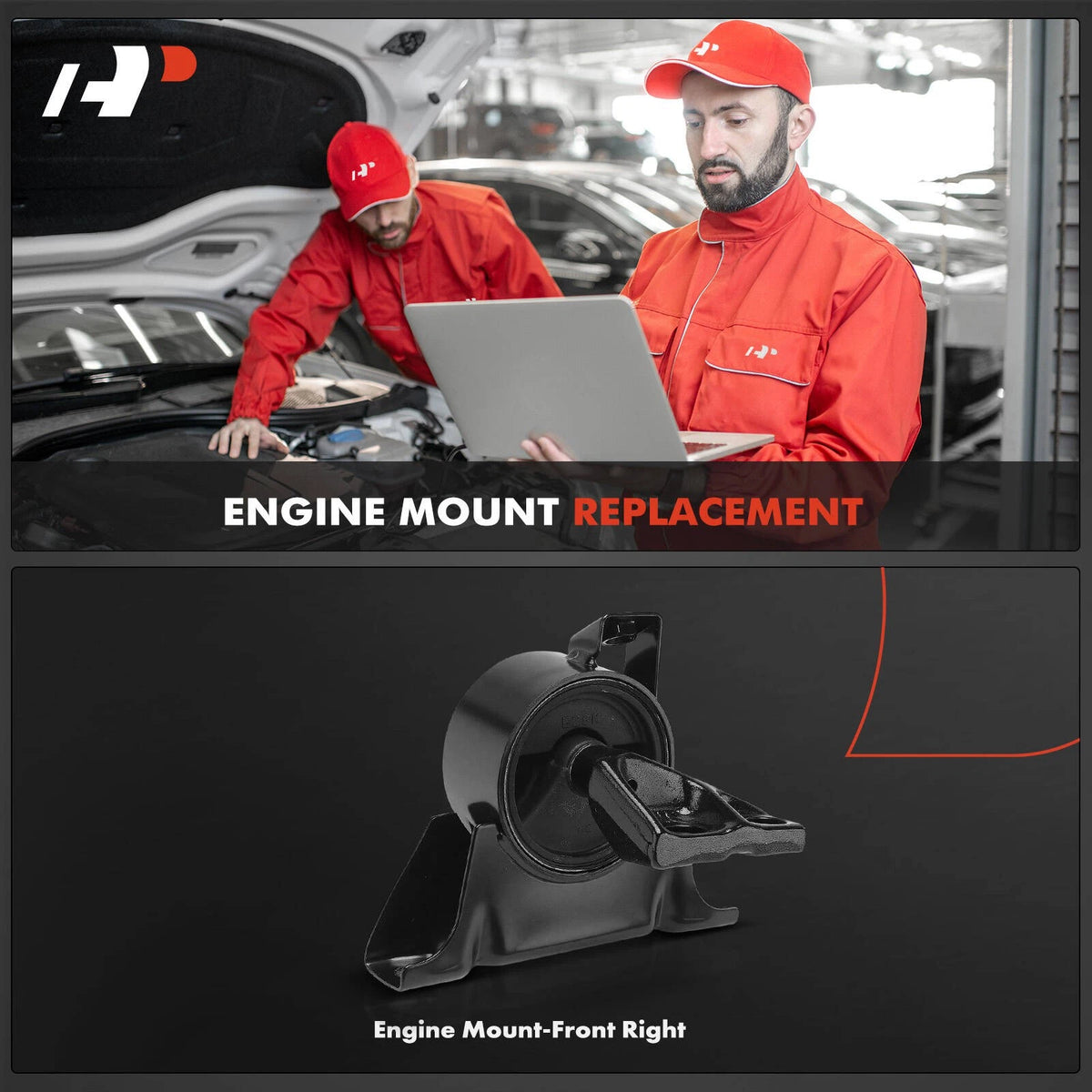 Front Right Engine Motor Mount for Mazda Protege, Protege5 (1999–2003) - BJ0N3906YE, A6481