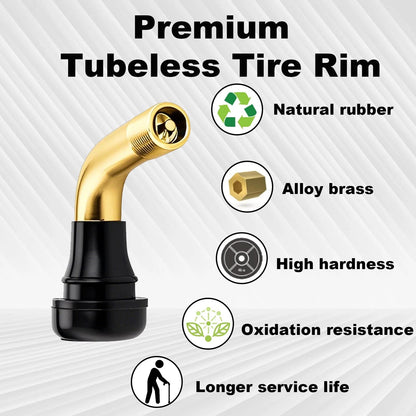 PVR70 Tubeless Tire Valve Stem for Universal Vehicles (Curved 90 Degree)