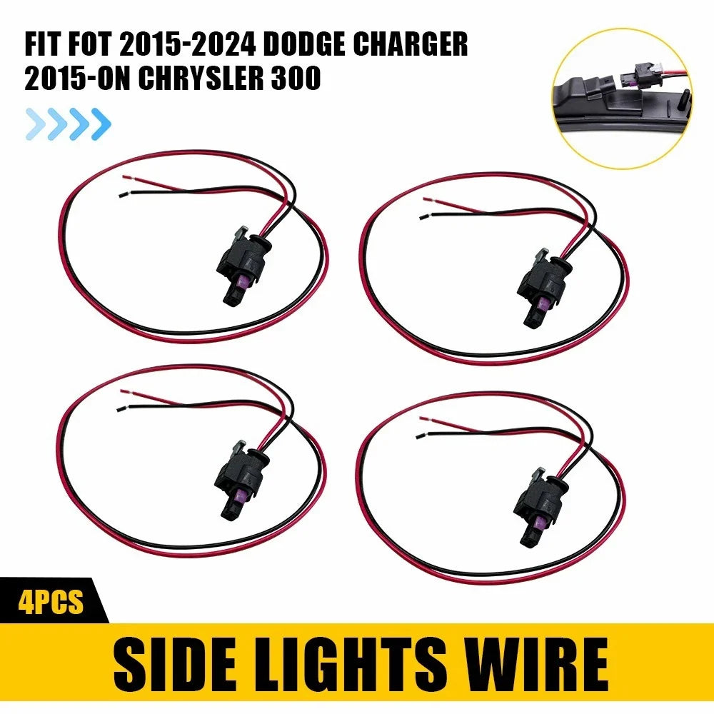 4X Side Marker Light Wiring Harness Connector Plug for Chrysler 300 (2015–on)