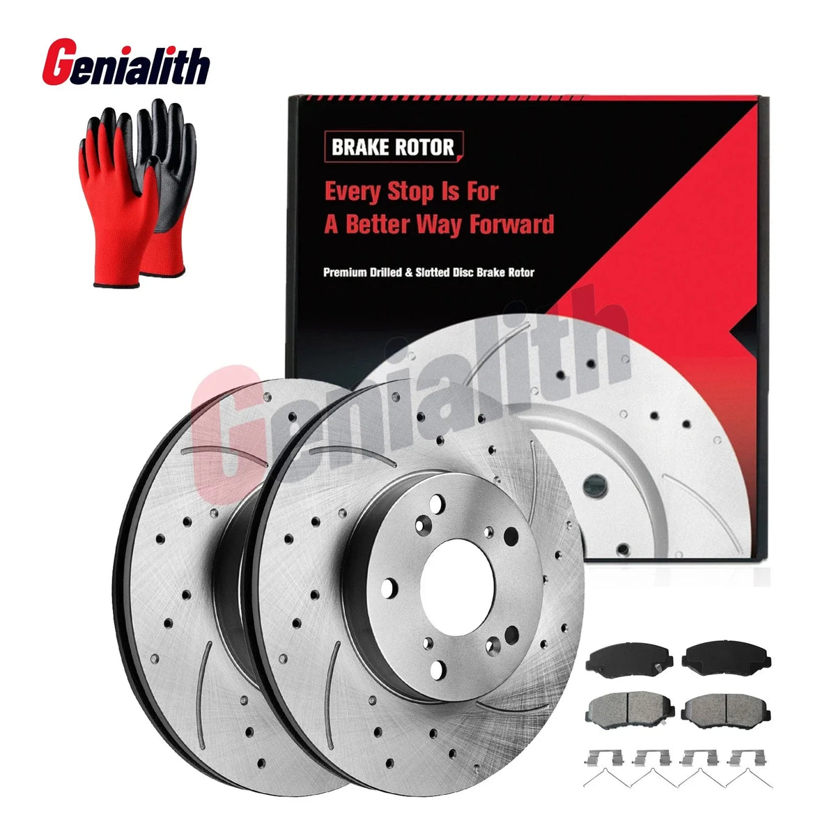 Front Drilled Brake Rotors + Ceramic Pads for Honda Civic (2013–2018)