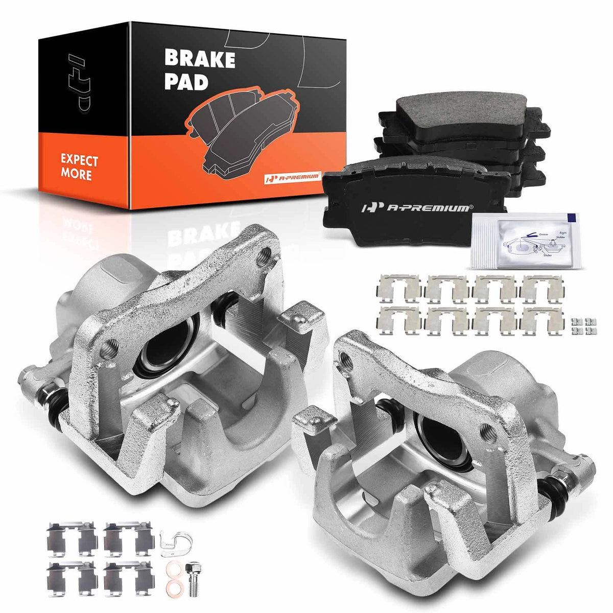 A-Premium 2X Rear Brake Calipers & Pads for Toyota RAV4 (2006–2012) 344214, 344215, 19-B3193, 19-B3192, P-1212, CFC1212