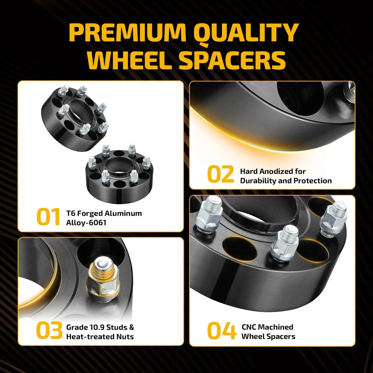 Set of 4 Wheel Spacers 6x139.7mm Hub Centric 14x1.5 for Ram 1500 (2019–2022)