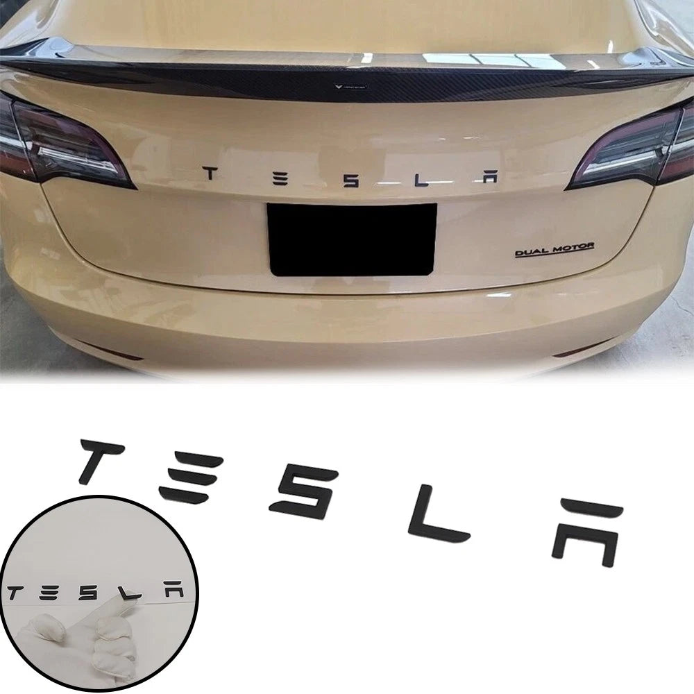 Emblems for Tesla Model 3 Y X S Matte Black Rear Nameplate