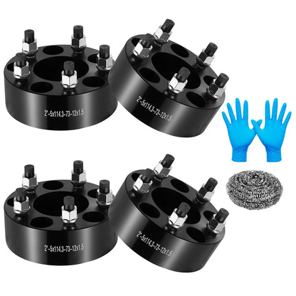 4x 2 Inch Wheel Spacers 5x4.5 5x114.3 12x1.5 for Acura MDX (2001–2016)