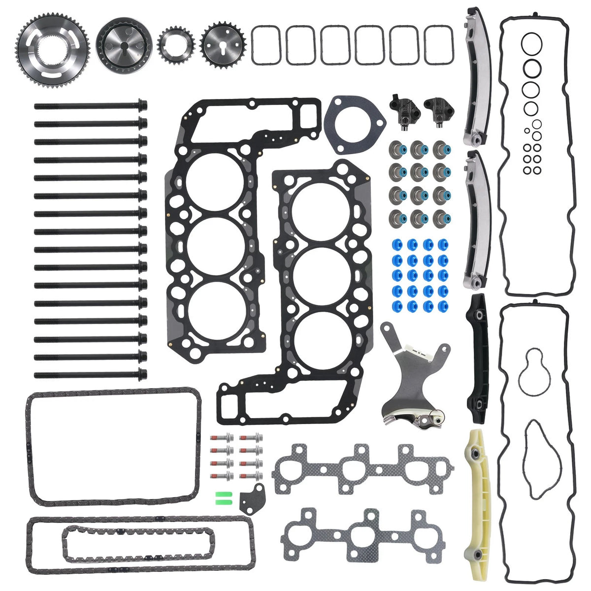 Timing Chain Head Gasket Bolts Set for Dodge Ram 1500 Jeep Grand (2005–2012) - 6RNG82, HS26229PT-1, ES71129-1