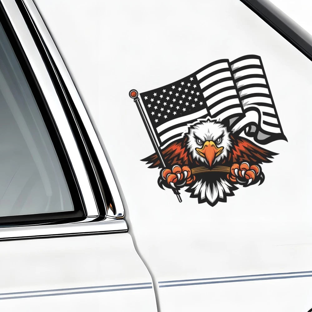 Eagle Flag Decal for Car Window Bumper Luggage (1776–2026)