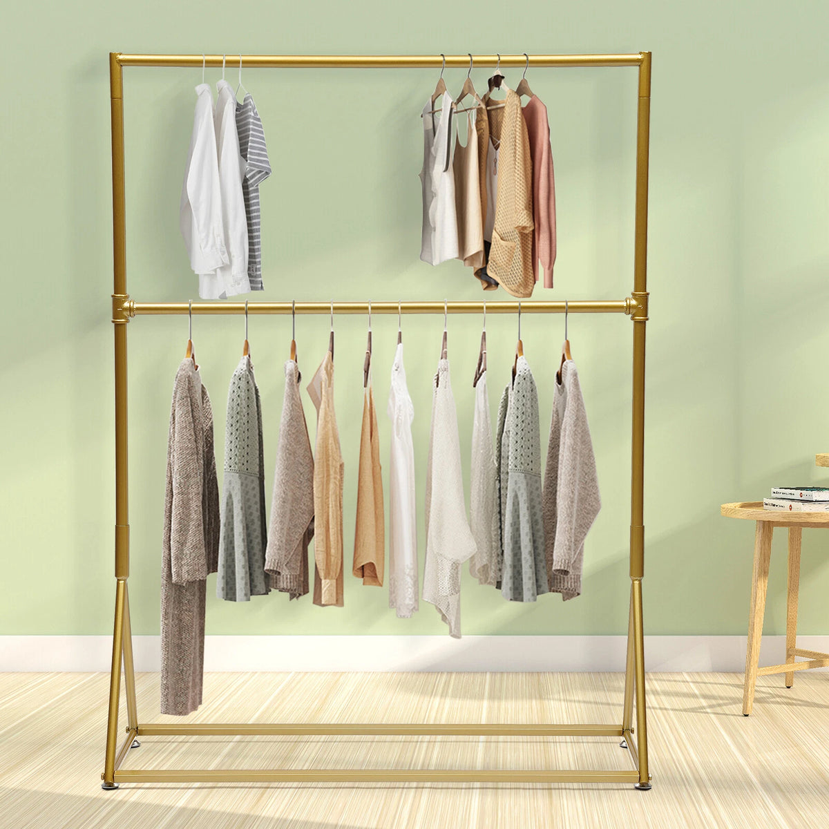 2 Tier Freestanding Garment Rack for Clothes Display Stand