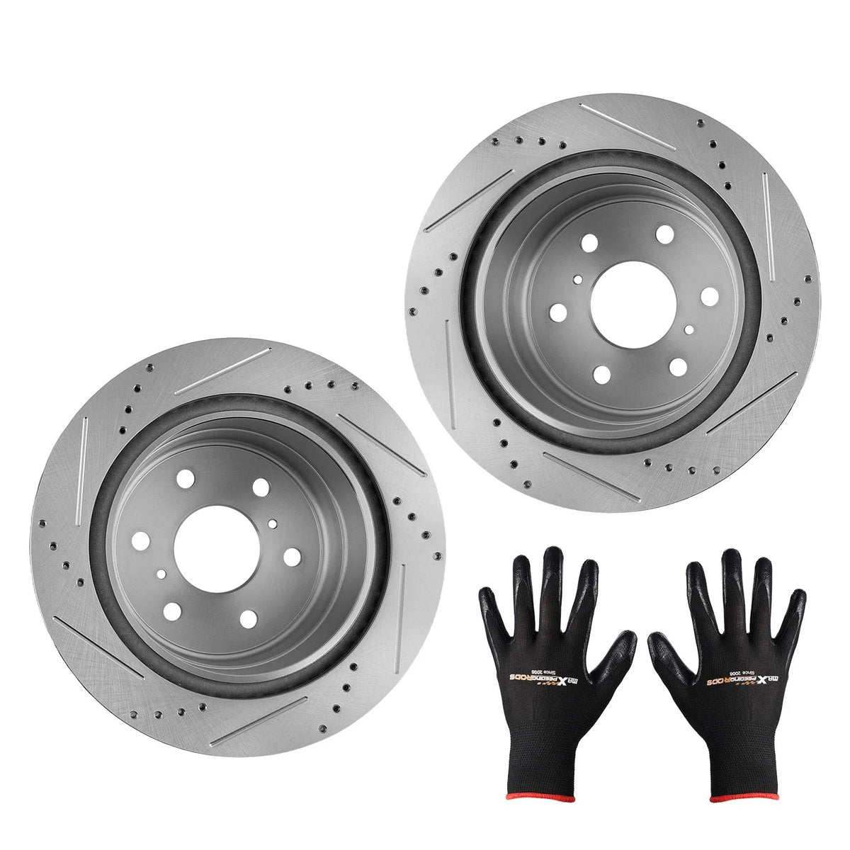 Rear Drilled & Slotted Disc Brake Rotors for Chevrolet Tahoe/Avalanche (2007–2020)