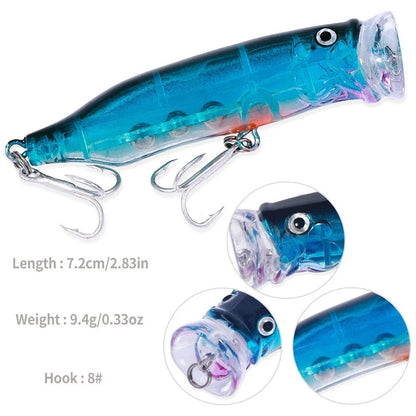 10g Popper Fishing Lure with 3D Eyes for Enhanced Attraction
