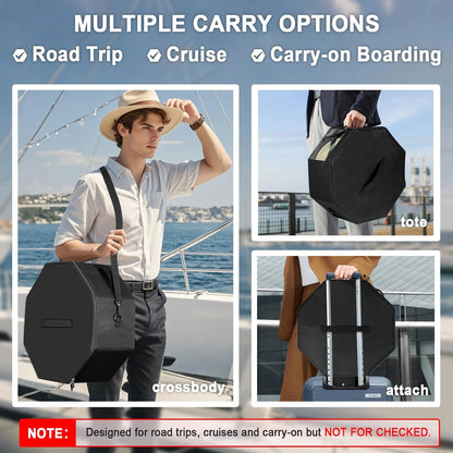 Hat Box for Travel & Home Closet Storage - Large, Black