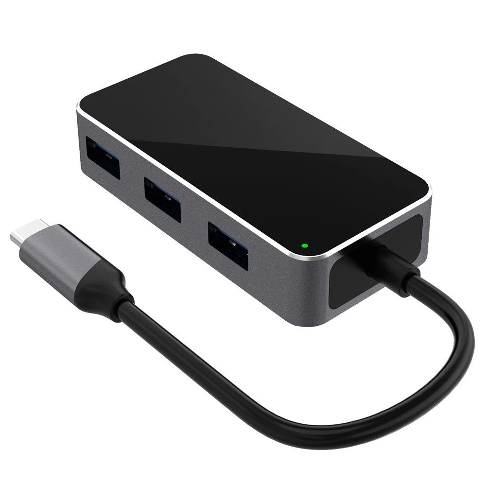 4-In-1 USB-C Adapter Hub with Gigabit Ethernet & USB 3.0 for Laptop PC