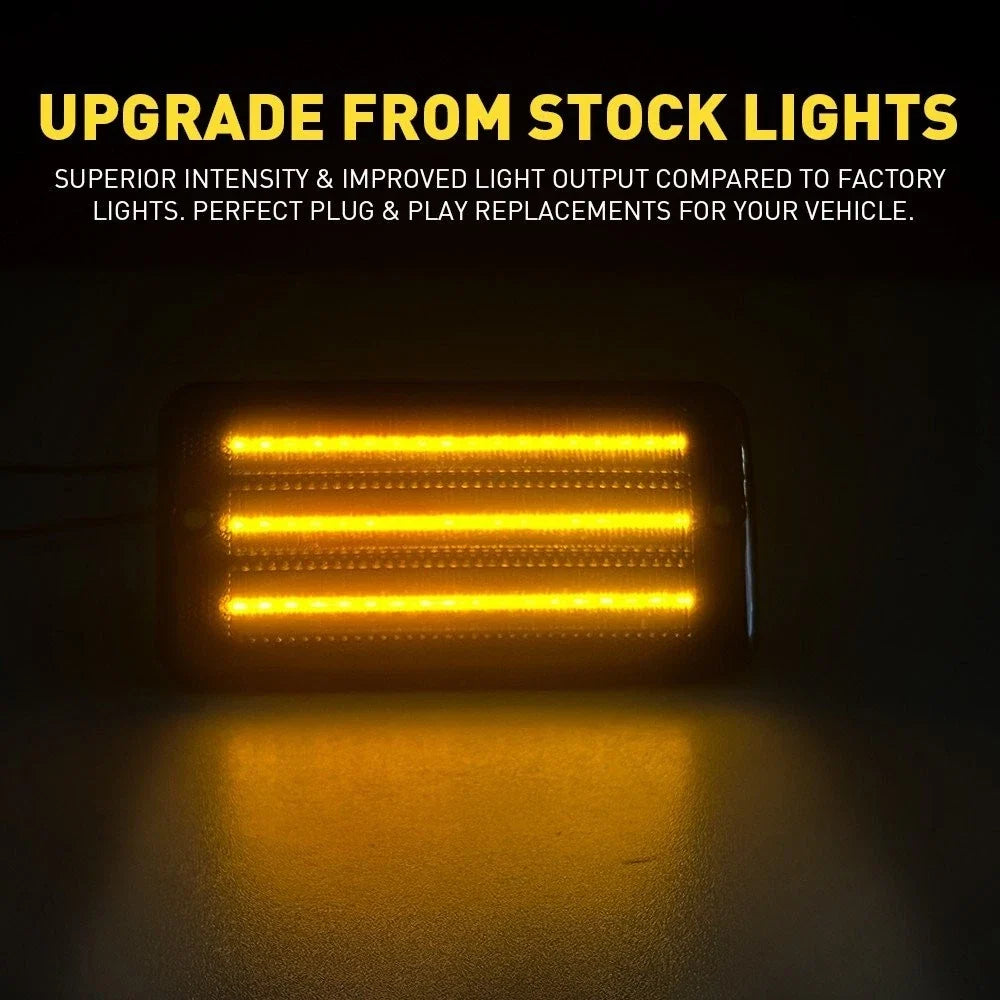 2X Smoke Amber LED Bumper Signal Light for Jeep Wrangler TJ (1997–2006)