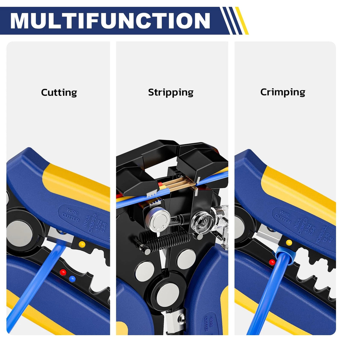 Self-Adjusting Wire Stripper for Automotive Use (3 in 1)