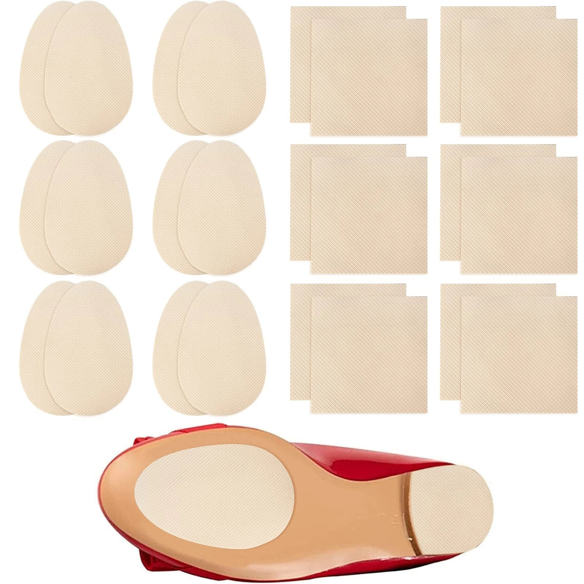 Set of 24 Non-Slip Mats for Universal Use (9x6cm & 6x6cm)