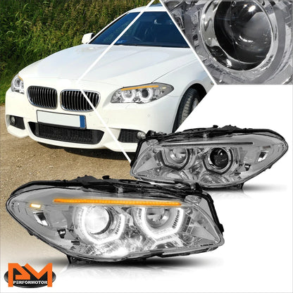 3D LED U-Halo Sequential Signal Lamp HID Projector Headlights for BMW F10 (2011–2013)