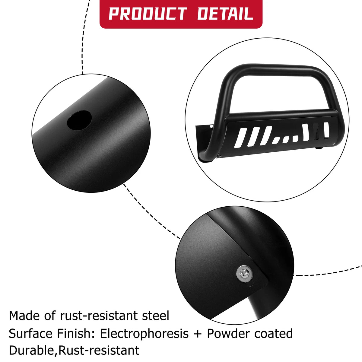 3" Front Bull Bumper Bar Brush Guard for Silverado Sierra Tahoe Yukon (1999–2007)
