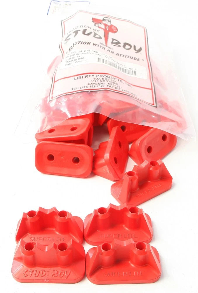 Set of 24 Stud Boy Super-Lite Pro Series Double Backers .75" Red for