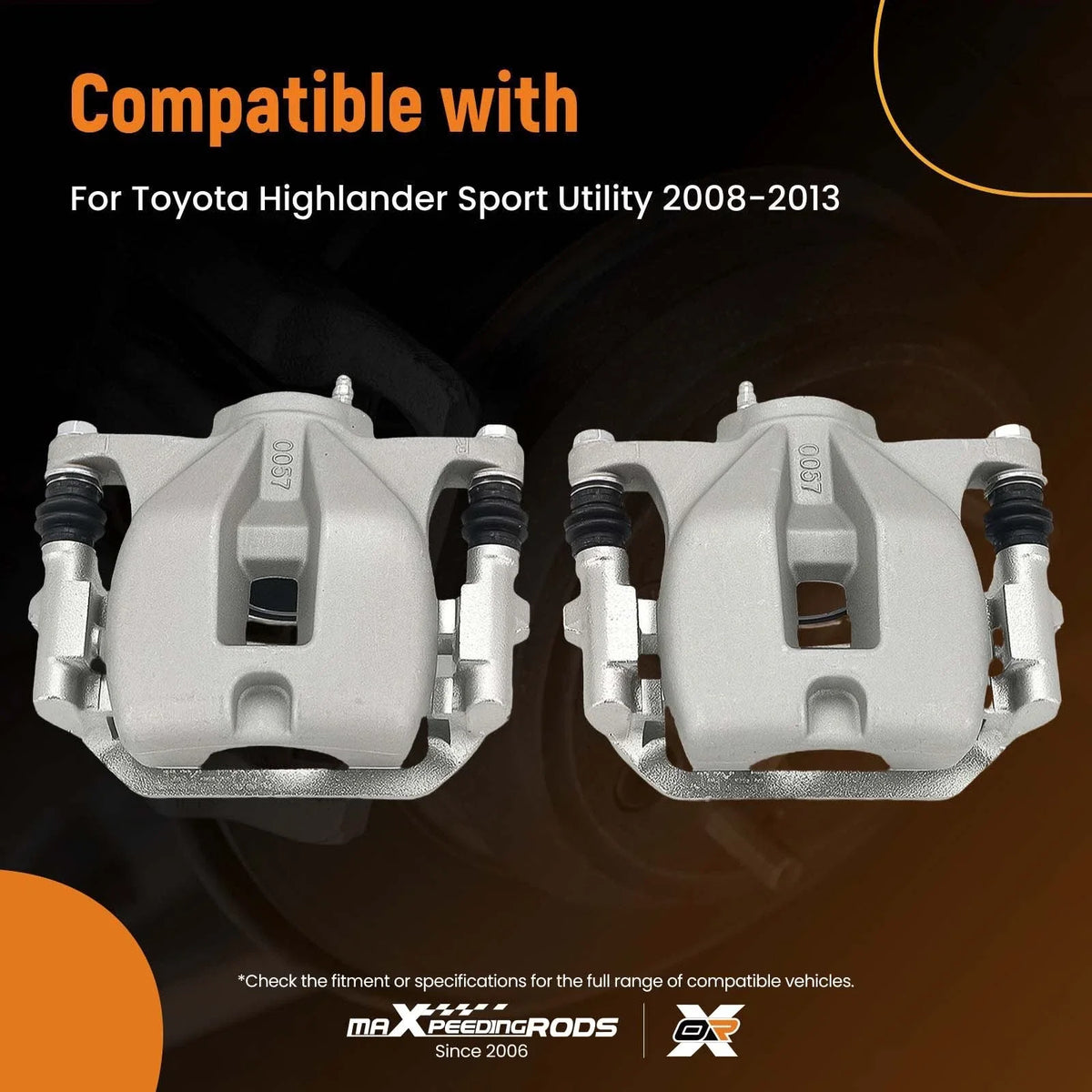 Disc Brake Caliper Set Rear for Toyota Highlander (2008–2013)