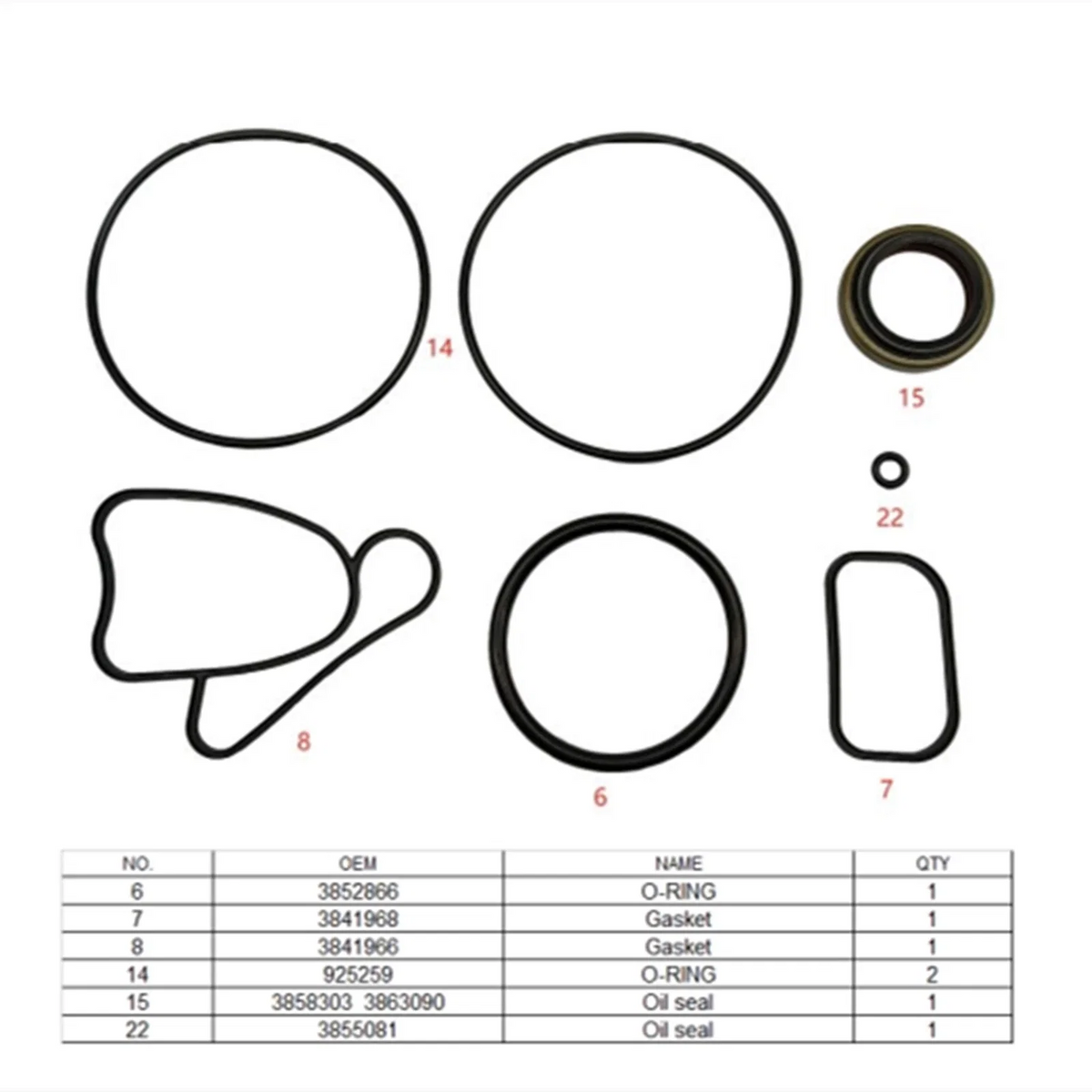 Lower Unit Seal Kit for Volvo Penta SX-A (Replaces 3888821, 23022)