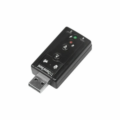 2X USB 2.0 External 7.1 Channel 3D Audio Sound Card Mic Adapter