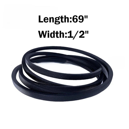 Black Rubber Belt for Kubota 121SKH Z122EBR (K3011, 13560) 69 Inch