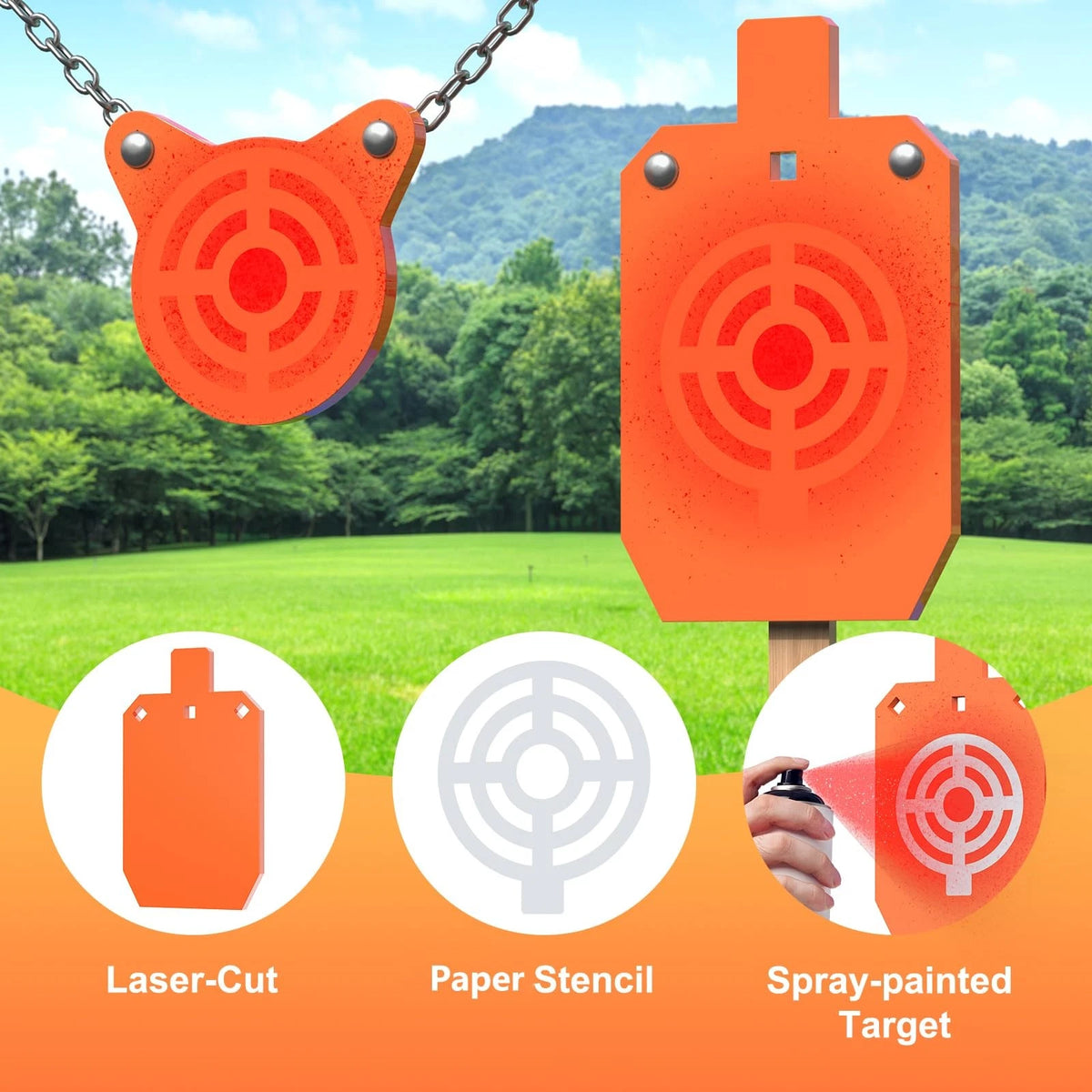 7"x12" AR500 Steel Torso Targets (1/2" Thick) for Shooting
