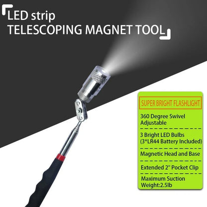 Set of 4 Telescoping Magnetic Pickup Tools for Automotive Use