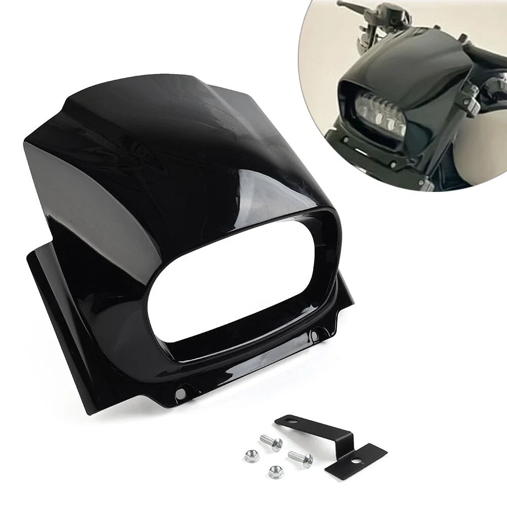 Glossy Black Headlight Fairing for Harley M8 Softail Fat Bob (2018–2022)