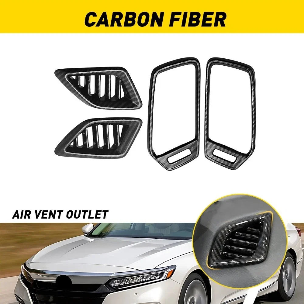 Carbon Fiber Dashboard Air Vent Outlet Cover Trim for Honda Accord (2018–2022)