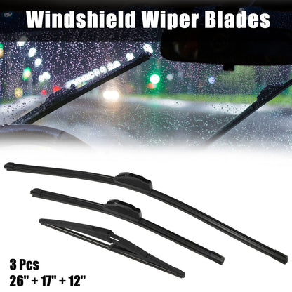 Set of 3 Windshield Wiper Blades for Nissan Pathfinder (26'' 17'' 12'')