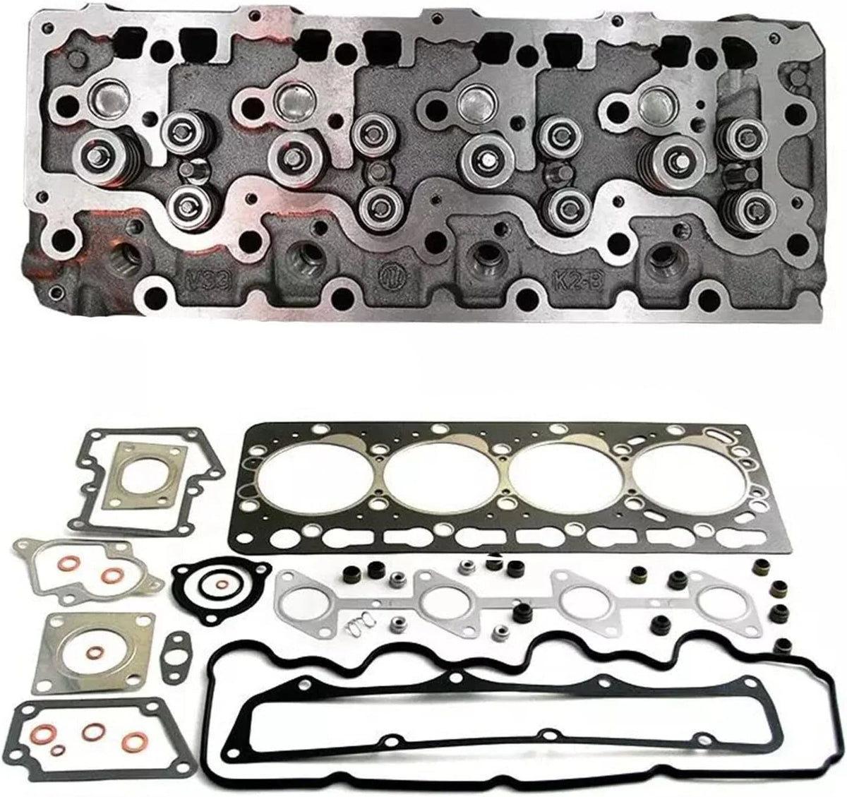 12V Cylinder Head & Gasket Kit for Kubota V3300 V3600 (T300) (1G513-03020)