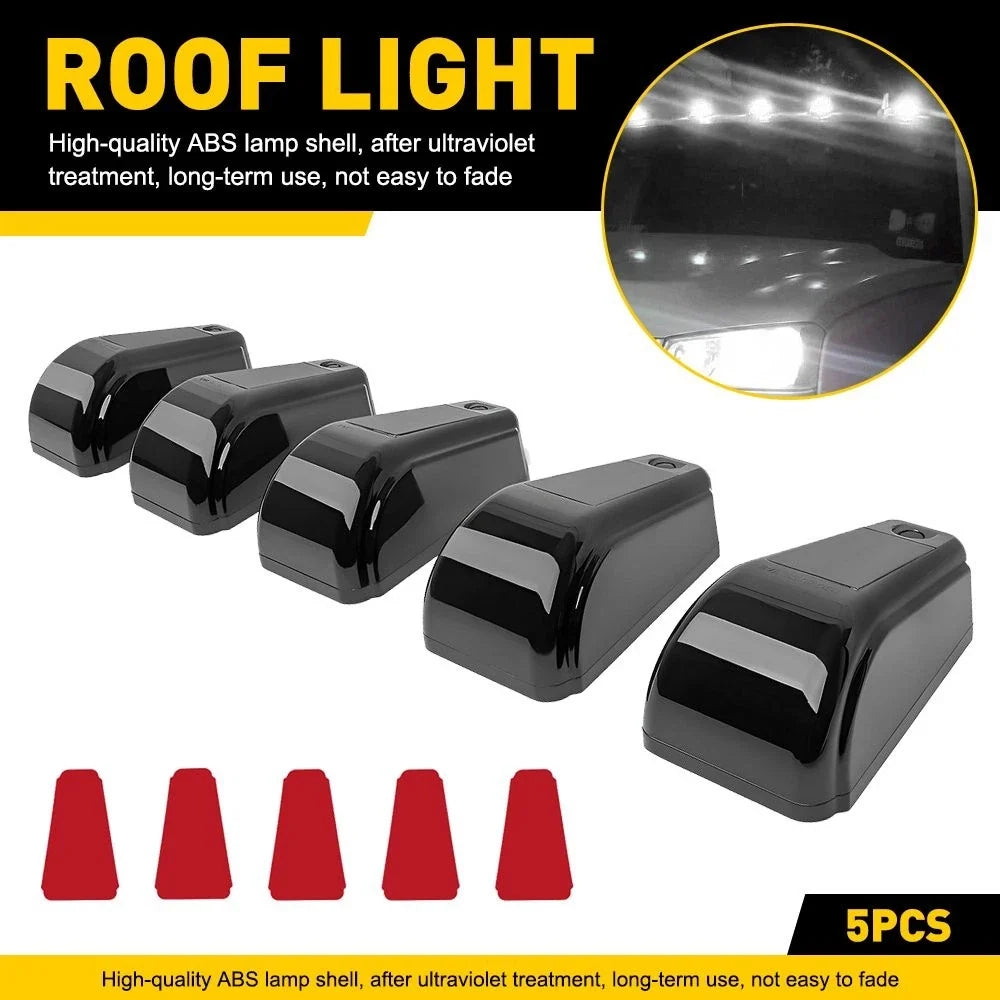 5X LED White Roof Cab Lamp for Motorcycles Off-Road Vehicles Boat 12V