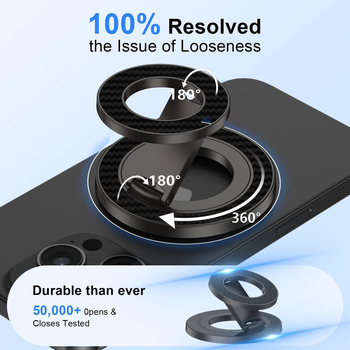 Magnetic Phone Grip Stand for Gym Use - Black