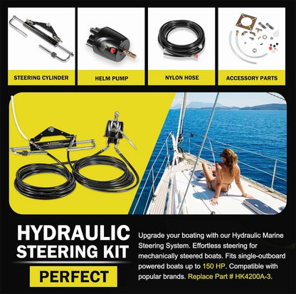 HK4200A-3 Hydraulic Outboard Steering System Kit for Teleflex Marine