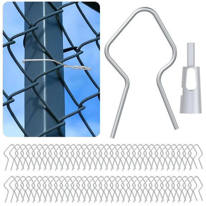 100-Pack Galvanized T-Post Clips with Quick Install Drill Attachment