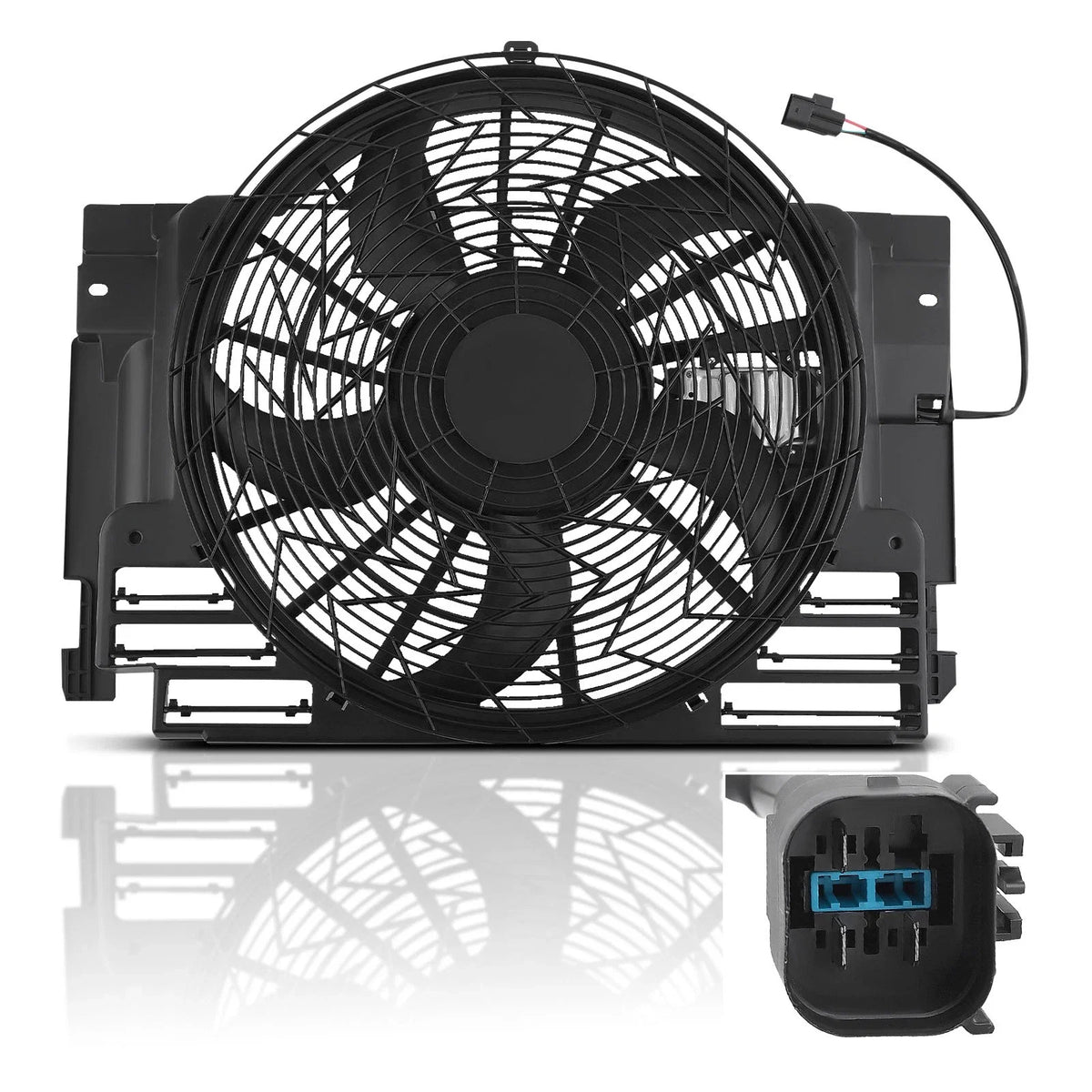 Radiator Condenser Cooling Fan Assembly for BMW X5 (2000–2006) 64546921381 674-59632