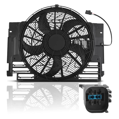 Radiator Condenser Cooling Fan Assembly for BMW X5 (2000–2006) 64546921381 674-59632